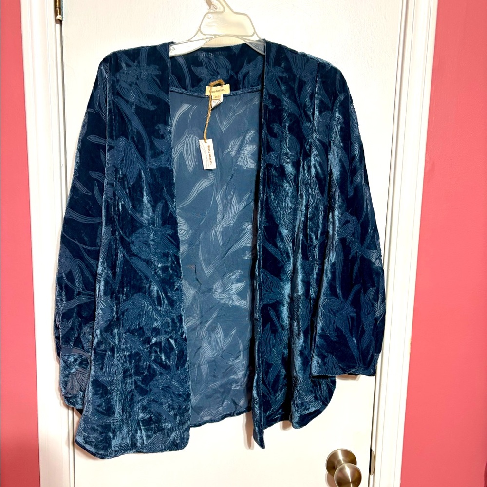 World Market velvet kimono-style shawl